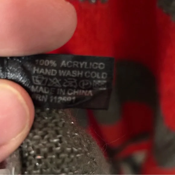 J. Jill Women's Red Gray Silver Sparkles Wide Striped Knit Head Neck Scarf Grey - Picture 11 of 15